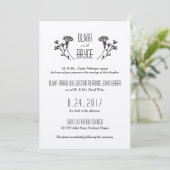 Wild Flowers Kraft Wedding Invitation Kaart (Staand voorkant)