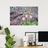 Wild Flowers Lady Slippers Poster (Thuiskantoor)