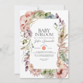 Wild Flowers Lijst Minimalistisch Baby shower Kaart (Voorkant)
