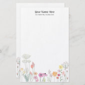 Wild Flowers Linen Stationery Briefpapier (Voorkant / Achterkant)