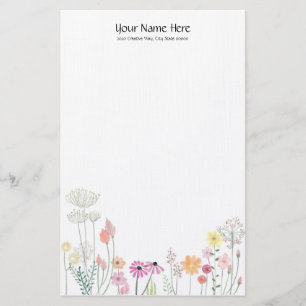 Wild Flowers Linen Stationery Briefpapier