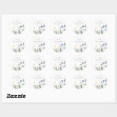 Wild flowers minimalist elegant  ronde sticker (Vel)