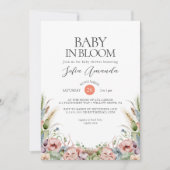 Wild Flowers Minimalistisch Baby shower Kaart (Voorkant)