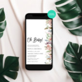 Wild Flowers Minimalistisch Baby shower Kaart