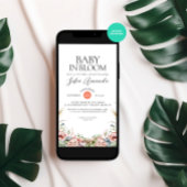 Wild Flowers Minimalistisch Baby shower Kaart