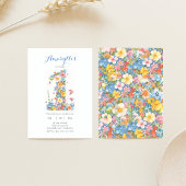 Wild Flowers Nummer 1 Verjaardag Uitnodiging