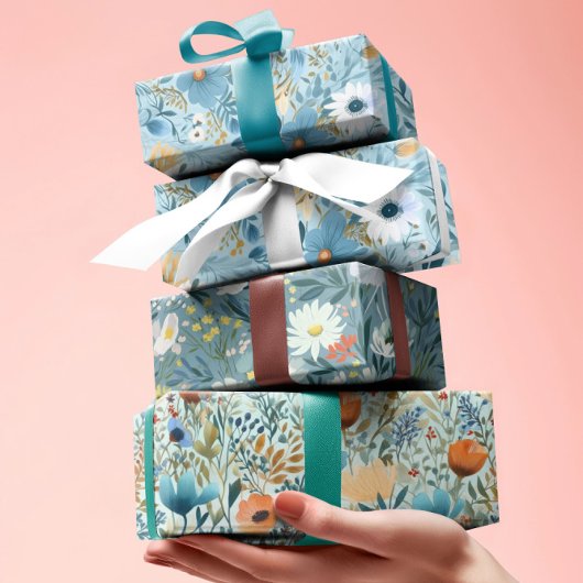 Wild Flowers Pattern Inpakpapier Vel