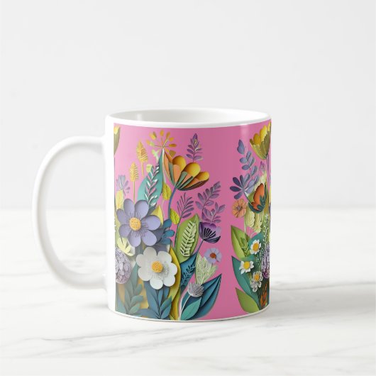 Wild Flowers Pattern Koffiemok (Links)