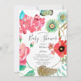 Wild Flowers Poppy | BABY SHOWER | Uitnodigingen