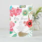 Wild Flowers Poppy | BABY SHOWER | Uitnodigingen (Staand voorkant)