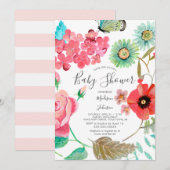 Wild Flowers Poppy | BABY SHOWER | Uitnodigingen (Voorkant / Achterkant)
