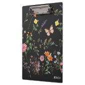 Wild Flowers Pressed Floral Black Naam Klembord (Links)