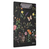 Wild Flowers Pressed Floral Black Naam Klembord (Rechts)