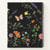 Wild Flowers Pressed Floral Black Naam Notitieboek (Achterkant)