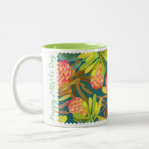 Wild Flowers Protea Green Tweekleurige Koffiemok