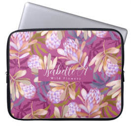 Wild Flowers Protea Magenta Laptop Sleeve