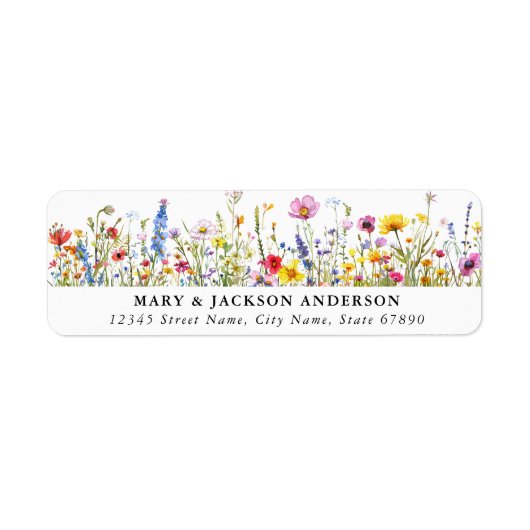 Wild Flowers Retouradres Labels (Voorkant)