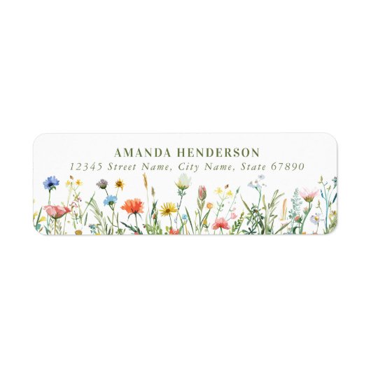 Wild Flowers Retouradres Labels (Voorkant)