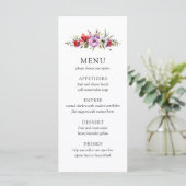 Wild Flowers & Romance Bruiloft Menu (Staand voorkant)