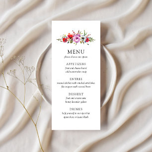 Wild Flowers & Romance Bruiloft Menu