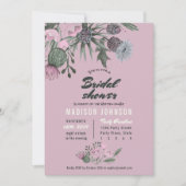 Wild Flowers | Roze | Bridal Shower-uitnodigingen Kaart (Voorkant)