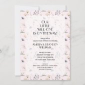 Wild Flowers Roze Meisje Baby shower Kaart (Voorkant)