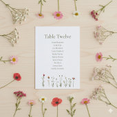 Wild Flowers Seating Chart Kaart