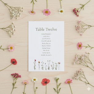 Wild Flowers Seating Chart Kaart