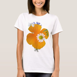 Wild Flowers: Sinaasappel wit geel T-shirt