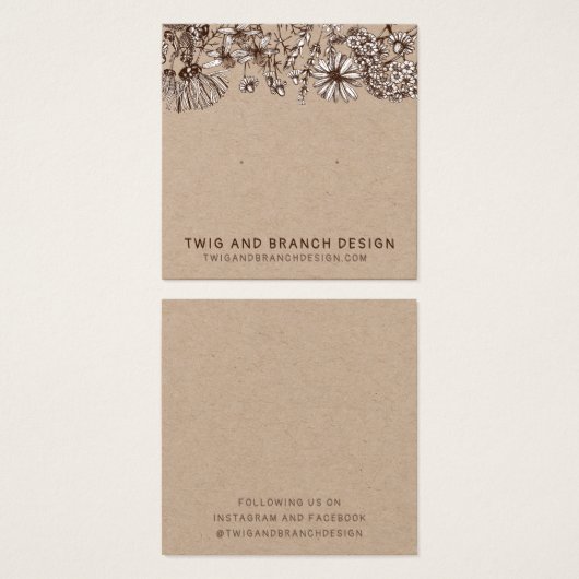 Wild Flowers Stud Oorbel Display Kaart (Voorkant /achterkant)