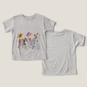 Wild Flowers T-shirt,  Botanisch Kinder T-shirt, (Ontwerp Voorkant & Achterkant)