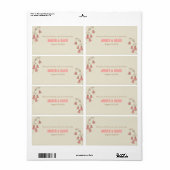Wild Flowers Trouwlabels Etiket (Full Sheet)