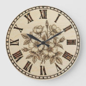 Wild flowers Wall Clock Grote Klok (Voorkant)