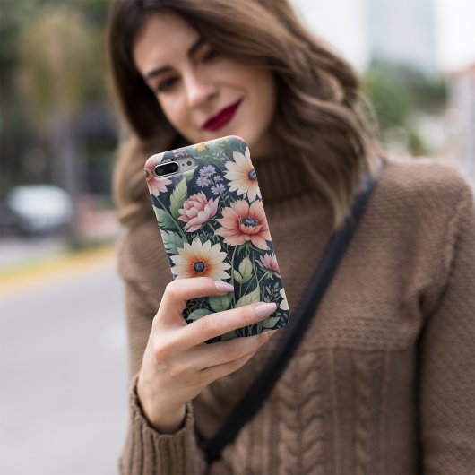 Wild Flowers Waterverf Behang Floral Abstract Case-Mate iPhone Case