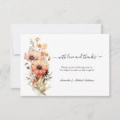 Wild Flowers Waterverf Bruiloft Dank u kaart (Voorkant)