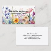Wild Flowers Waterverf Illustratie Visitekaartje (Voorkant / Achterkant)