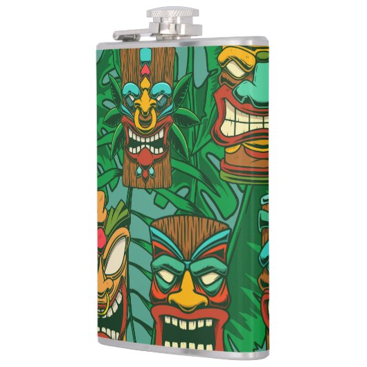 Wild Flowers Waterverf: kleurrijk naadloos Heupfles (Links)