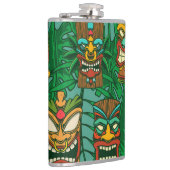 Wild Flowers Waterverf: kleurrijk naadloos Heupfles (Rechts)