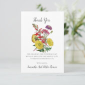 Wild Flowers Weddenflat Hartelijk dank Bedankkaart (Staand voorkant)