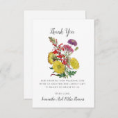 Wild Flowers Weddenflat Hartelijk dank Bedankkaart (Voorkant / Achterkant)