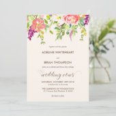 Wild Flowers Wedding Invitation Kaart (Staand voorkant)