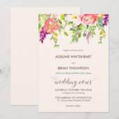 Wild Flowers Wedding Invitation Kaart (Voorkant / Achterkant)