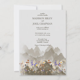 Wild Flowers Wedding Invitation Kaart