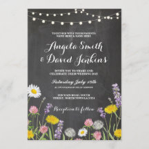Wild Flowers Wedding Invitations Krijt Lichten