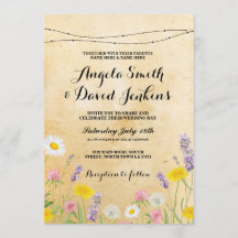 Wild Flowers Wedding  Lights Bloemen Uitnodigen