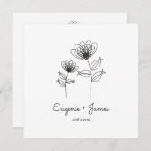 Wild Flowers Wedding Monogram Invitation Design Kaart (Voorkant / Achterkant)