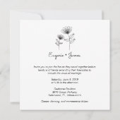 Wild Flowers Wedding Monogram Invitation Design Kaart (Achterkant)