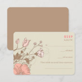 Wild Flowers - Wedding RSVP kaarten Kaartje (Voorkant / Achterkant)