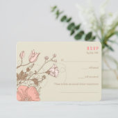 Wild Flowers - Wedding RSVP kaarten Kaartje (Staand voorkant)
