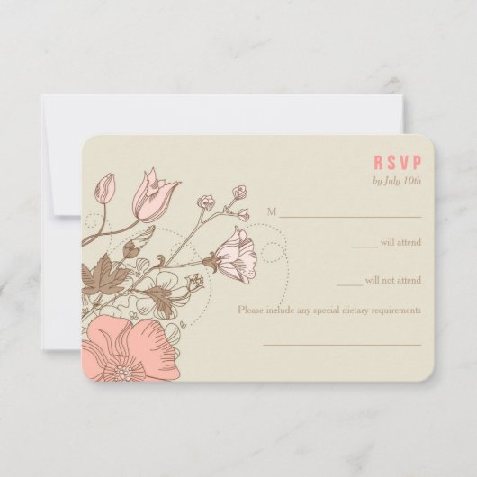 Wild Flowers - Wedding RSVP kaarten Kaartje (Voorkant)